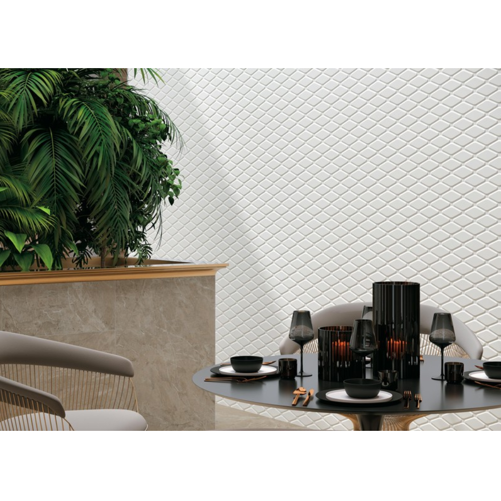 White Rhombus 3D 30x60 Csempe