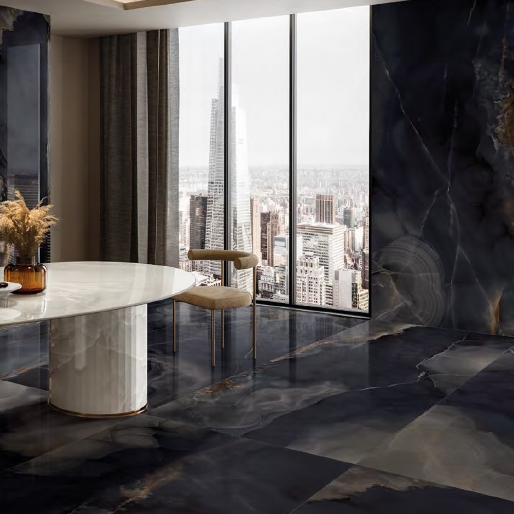 Tele Di Marmo Onyx Black 60x120 Csempe