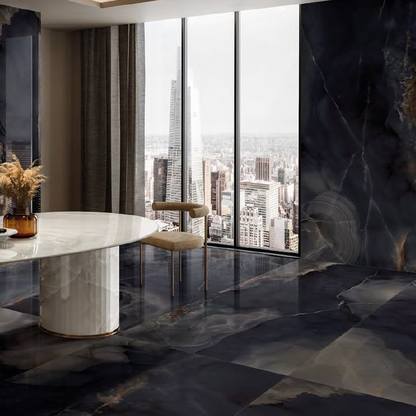 Tele Di Marmo Onyx Black 60x120 Csempe