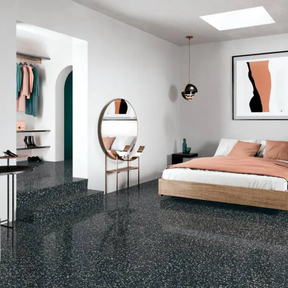 Flake Black Medium 60x60 Csempe